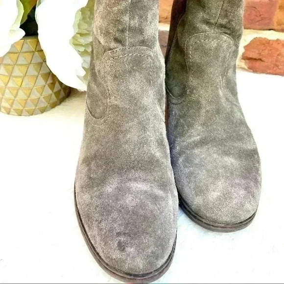 Bjorndal Brown Solar Suede Knit Upper Wedge Heeled Zip Slouchy Boots Size 9.5 - Picture 3 of 16